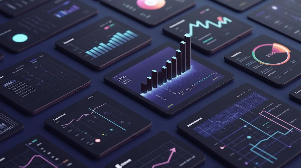 Business analytics dashboard showing ROI metrics