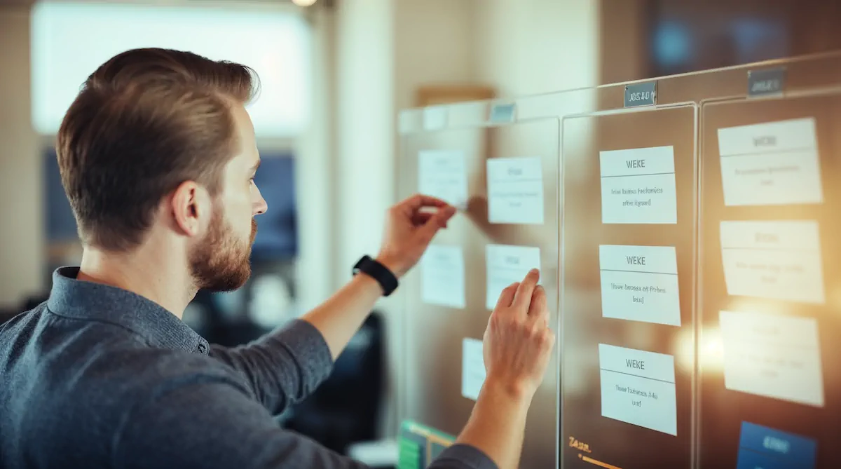 A digital project timeline showing a 21-day website development schedule with completed milestones, sprint cycles, and quality checkpoints clearly marked
